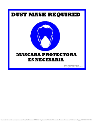Dust Mask Required Sign