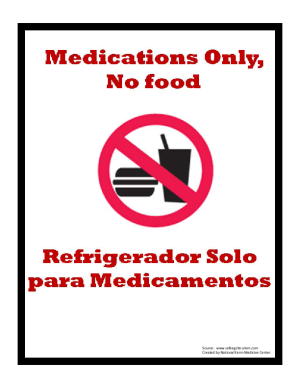 Medications Only Refridgerator Sign