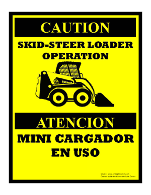 Skid Steer Loader Operation Sign
