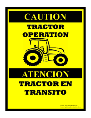 Tractor Operation Sign